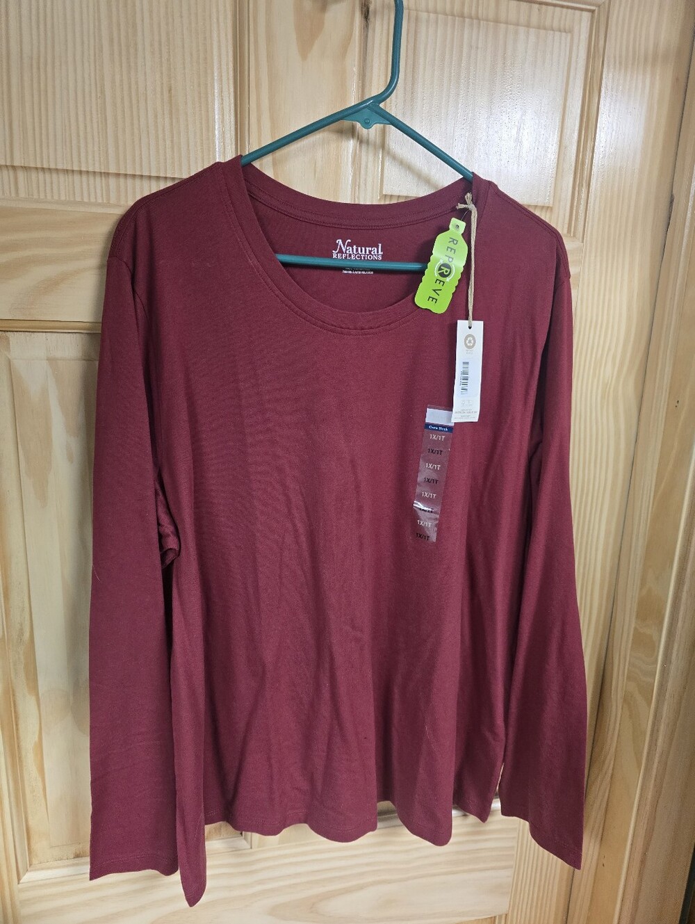 Natural Reflections Long Sleeve Crewneck Top - Wine